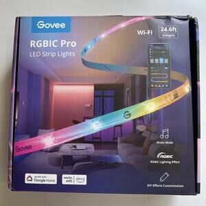 Govee 24.6 ft. 24-Watt Integrated LED Strip Light Fixture RGBIC Wi-Fi New!